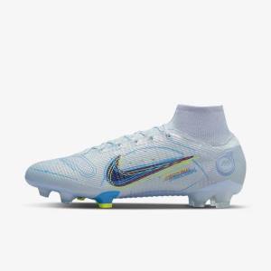 Nike Mercurial Superfly 8 Elite FG Firm-Grounds Fußballschuhe Damen Grau Hellblau Blau | NK295HQK