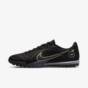 Nike Mercurial Vapor 14 Academy TF Turf Fußballschuhe Herren Schwarz Metal Silber Grau Metal Gold | NK854LCM