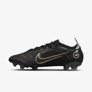 Nike Mercurial Vapor 14 Elite FG Firm-Grounds Fußballschuhe Herren Schwarz Metal Silber Grau Metal Gold | NK056RHN