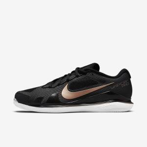 Nike NikeCourt Air Zoom Vapor Pro Clay Court Tennisschuhe Damen Schwarz Weiß Metal Rot Braun | NK542BGJ