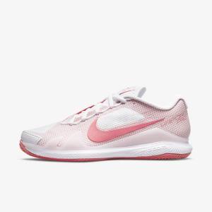 Nike NikeCourt Air Zoom Vapor Pro Clay Court Tennisschuhe Damen Weiß Rosa Hellblau | NK753ZDJ