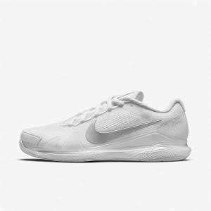 Nike NikeCourt Air Zoom Vapor Pro Hard-Court Tennisschuhe Damen Weiß Metal Silber | NK423OFR