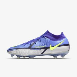 Nike Phantom GT2 Dynamic Fit Elite FG Firm-Ground Fußballschuhe Damen Blau Grau | NK023UNA