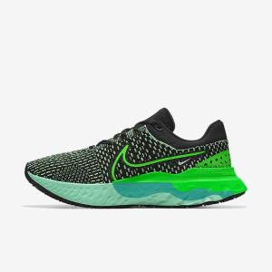 Nike React Infinity Run 3 By You Custom Straßen Laufschuhe Herren Schwarz Grün | NK275QCN