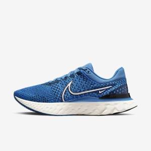 Nike React Infinity Run Flyknit 3 Straßen Laufschuhe Herren Blau Schwarz | NK103YXC