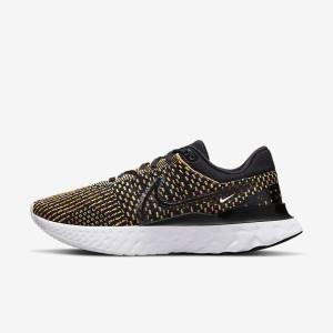 Nike React Infinity Run Flyknit 3 Straßen Laufschuhe Herren Schwarz Blau Rosa Weiß | NK652UPO