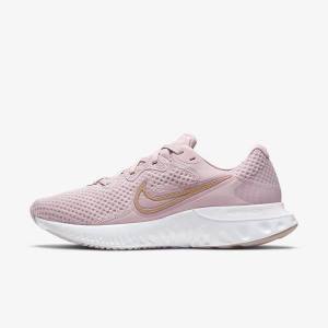 Nike Renew Run 2 Straßen Laufschuhe Damen Helllila Weiß Metal Rot Braun | NK629FJY