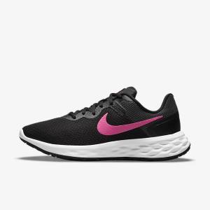 Nike Revolution 6 Next Nature Straßen Laufschuhe Damen Schwarz Grau Rosa | NK623XBM