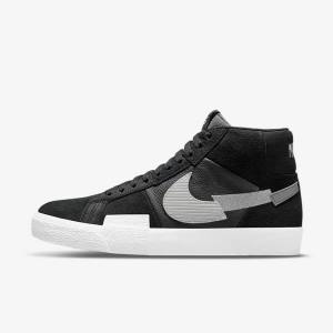 Nike SB Zoom Blazer Mid Premium Skate Shoes Herren Schwarz Grau Weiß | NK734SOB