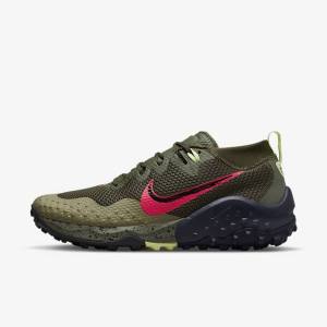 Nike Wildhorse 7 Trail Laufschuhe Herren Khaki Olivgrün Schwarz Rot | NK201YTK