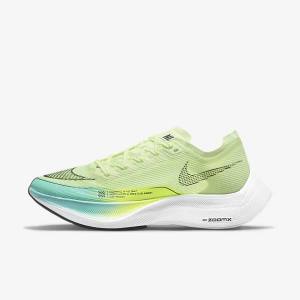 Nike ZoomX Vaporfly Next% 2 Straßen Rennfahrer Laufschuhe Damen Schwarz Metal Gold Weiß | NK614GIL